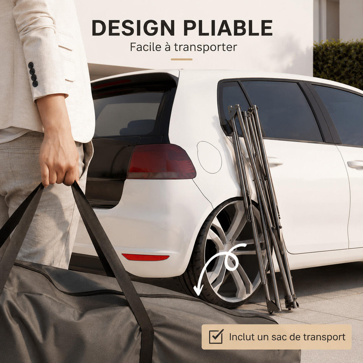 Support de hamac et chaise suspendue noir, pliable et portable