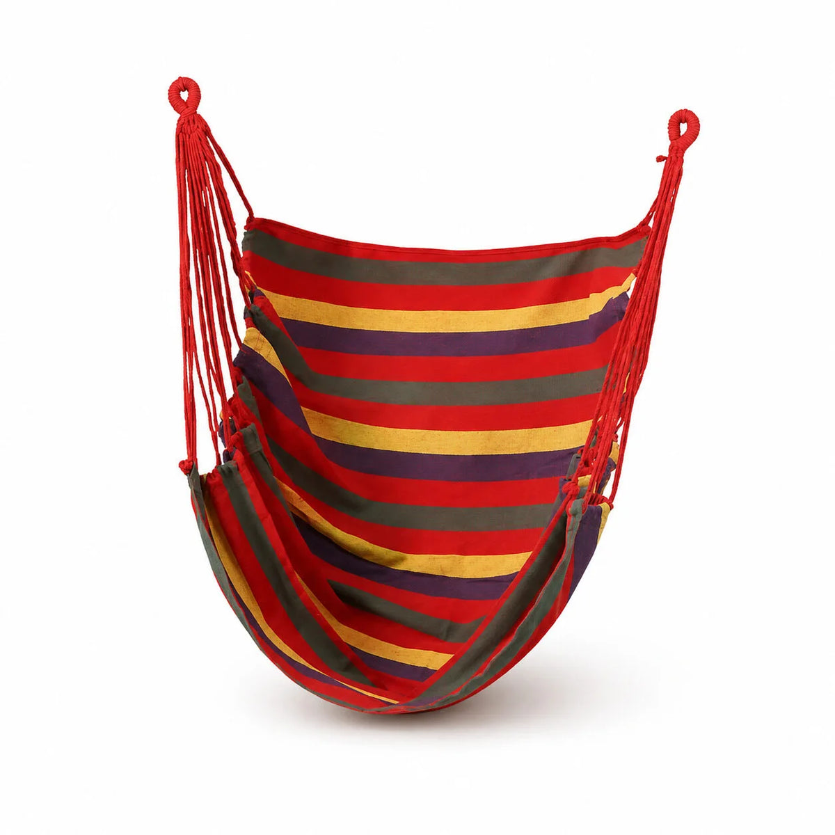 Chaise suspendue rayée rouge détente