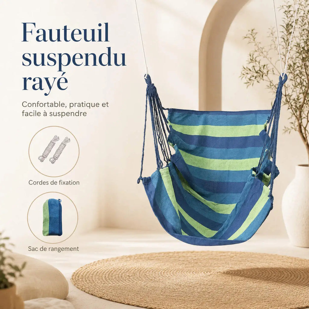 Chaise suspendue rayée pour intérieur