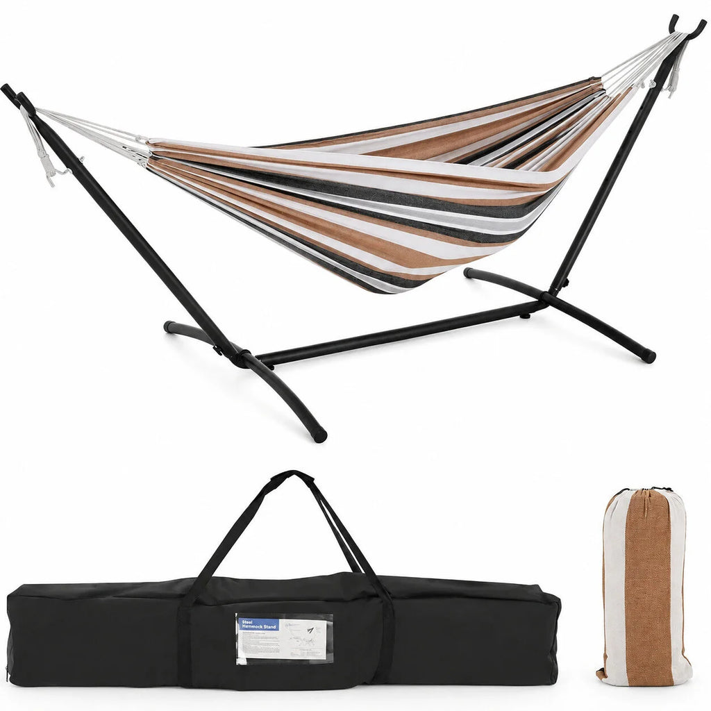 Hamac double café montage facile sans outils