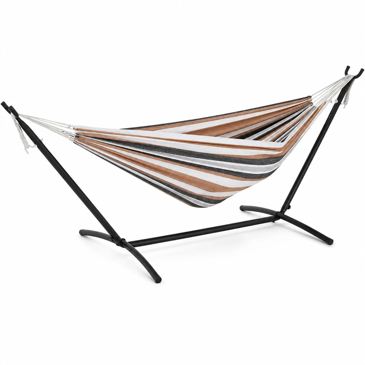 Hamac double café avec support acier compact