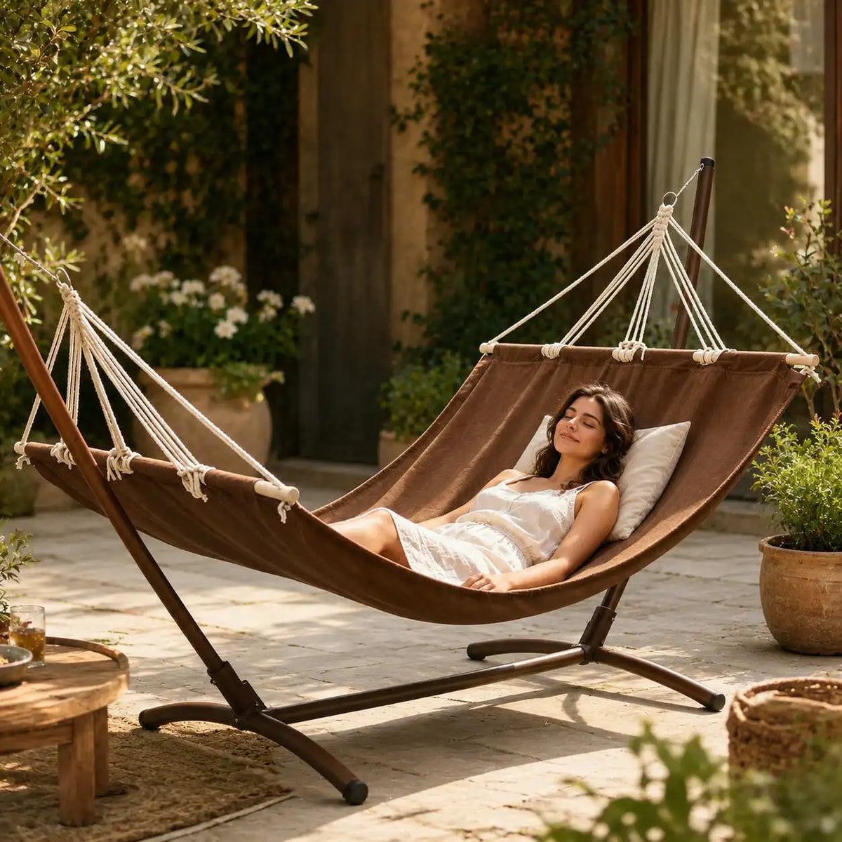Hamac double marron 210 x 150 cm