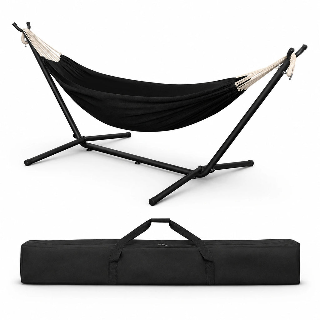 Hamac double avec support acier robuste, charge 250 kg